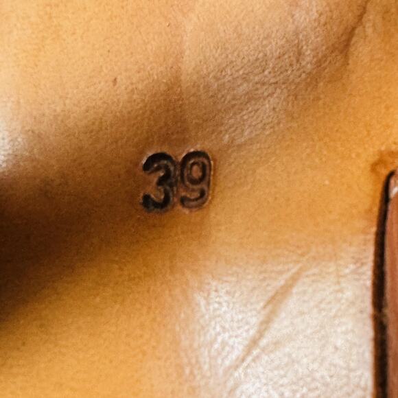 K Jacques St Tropez Sandals Womens 8 Gold Leather Wedge Platform Cork Thong Shoe - Picture 11 of 12